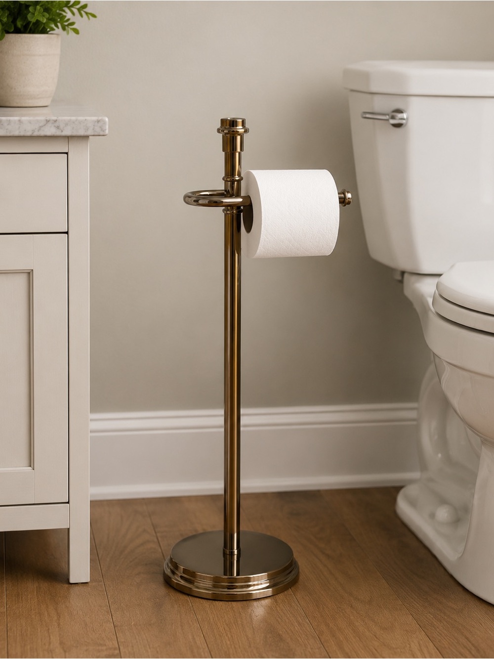 NWT 🧻 Brushed Nickle Toilet Tissue Stand